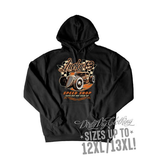 Lucky 13 Speed Shop Big Mens Hoodie Pullover