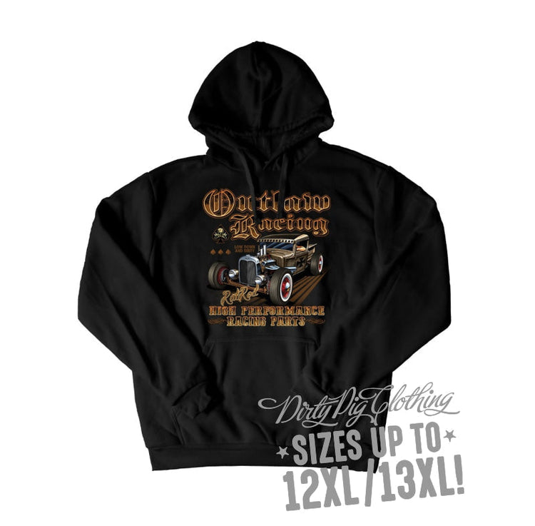 Outlaw Racing Big Mens Hoodie Front Or Rear Print 12Xl/13Xl / Pullover