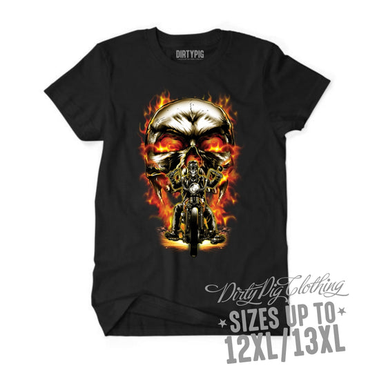 Ride Flame Skull Big Mens Shirt Printed Shirts
