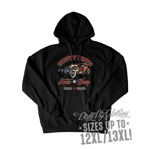 Rusty Nuts Big Mens Hoodie Front Or Rear Print 12Xl/13Xl / Pullover