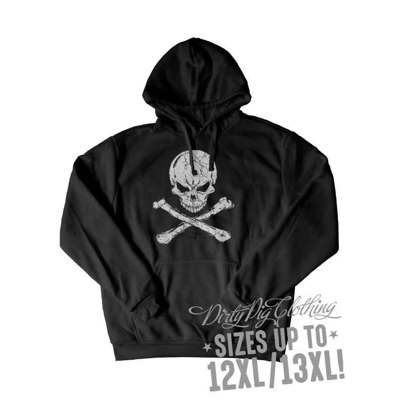 Skull Crossbones Big Mens Hoodie Pullover