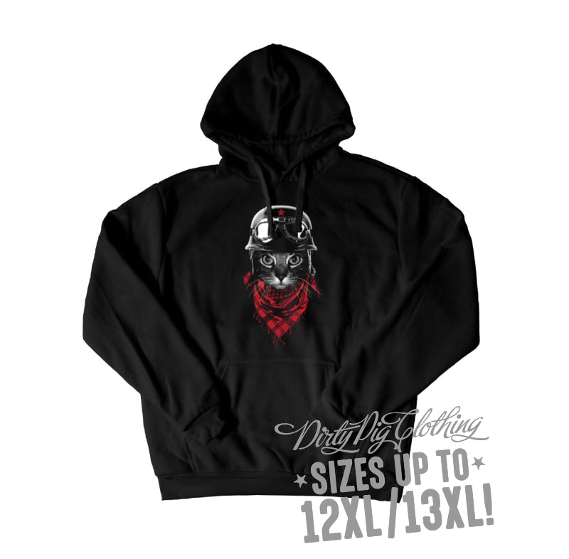 Space Cat Big Mens Hoodie Front Or Rear Print 12Xl/13Xl / Pullover