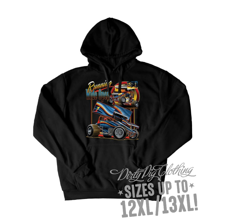 Sprint Car Big Mens Hoodie Front Or Rear Print 12Xl/13Xl / Pullover