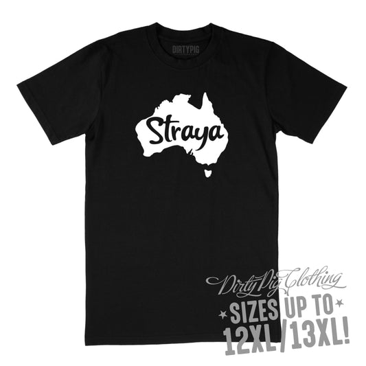Straya! Big Mens Shirt 12XL/13XL - Black Only / Black Printed Shirts