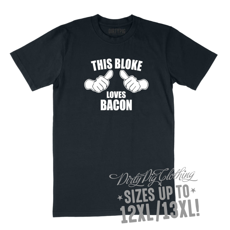 This Bloke Loves Bacon Big Mens Shirt 8Xl/9Xl / Navy Printed Shirts