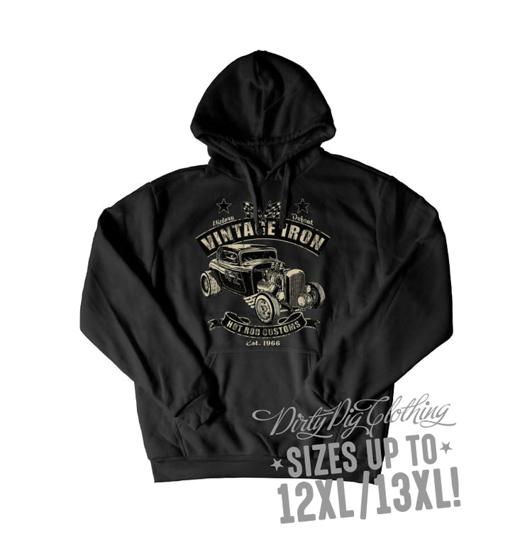 Vintage Iron Customs Big Mens Hoodie Pullover