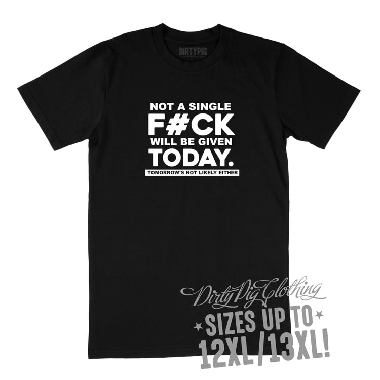 Zero Fucks Big Mens Shirt 12Xl/13Xl - Black Only / Printed Shirts