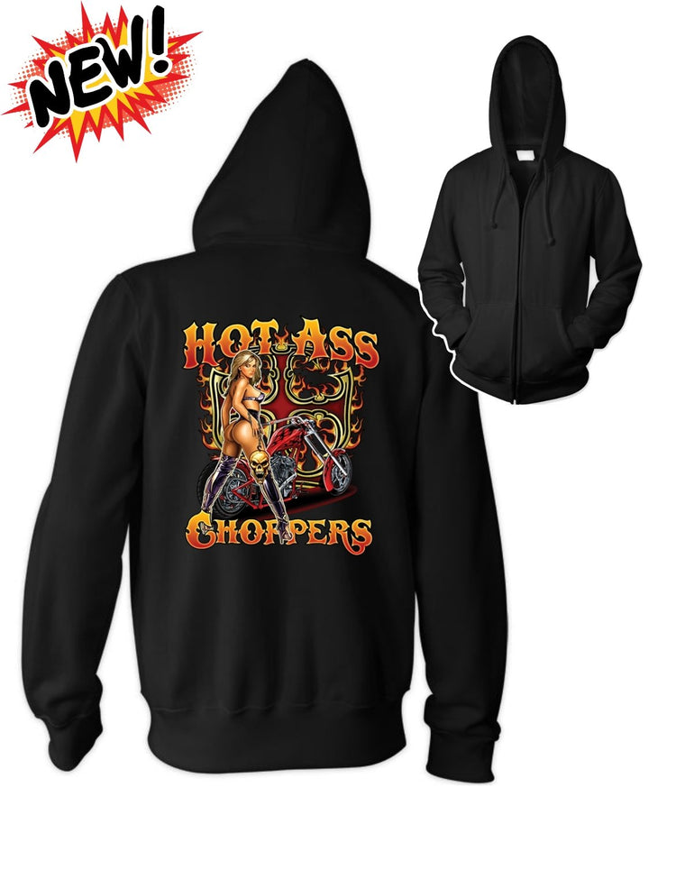 Hot Ass Choppers Big Mens Zip Hoodie