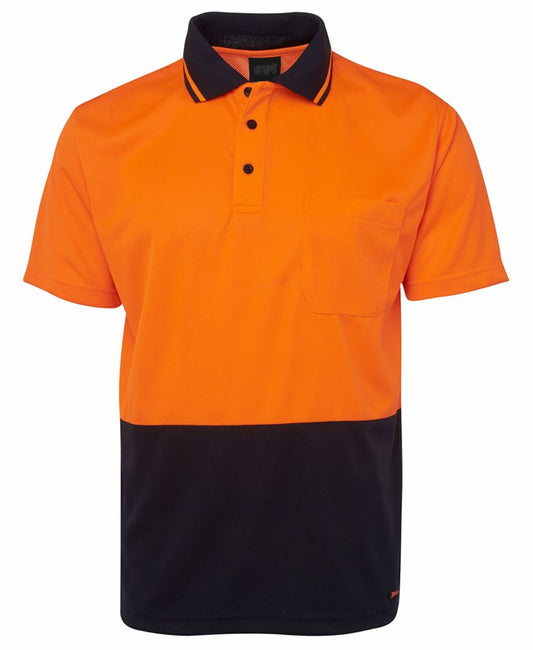 Big Mens Hi Vis Polo Shirt Navy / Orange